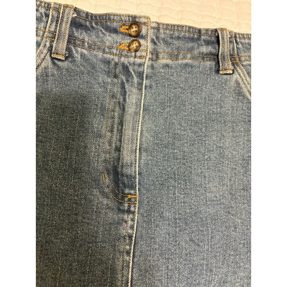 Jones Of New York, Jones Sport Denim Mini Skirt‎ With Frayed Hem,8, Stretch